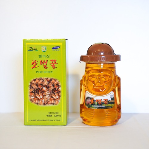 푸드제주 청정 한라산 생벌꿀 꿀청 벌집 꿀100%(1200gx1병)