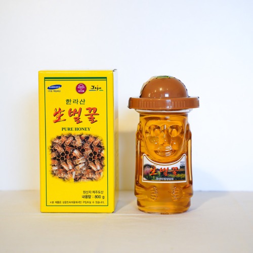 푸드제주 청정 한라산 생벌꿀 꿀청 벌집 꿀100%(800gx1병)